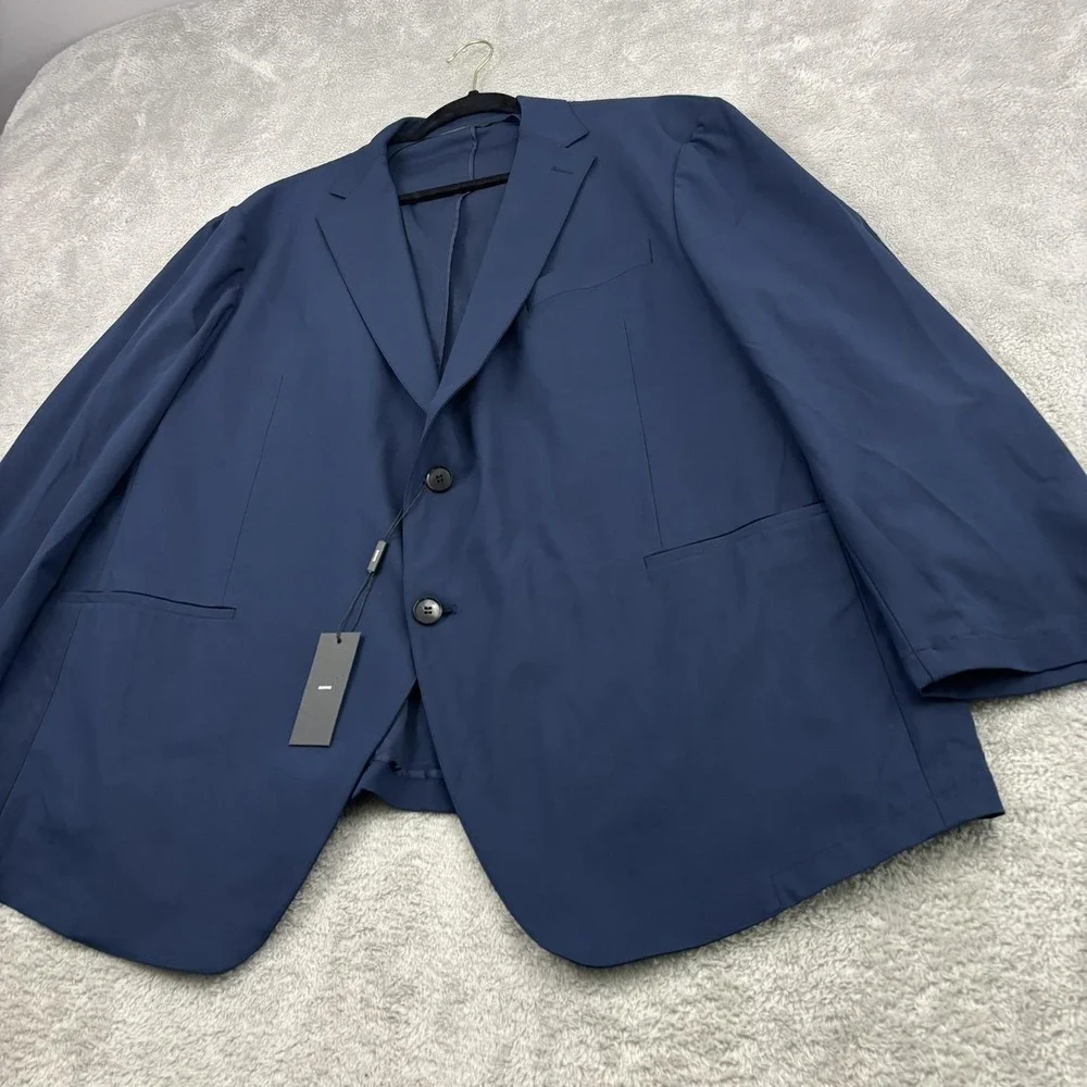NWT‎ Sene Blazer Jacket Mens 54 Blue FlexTech Single Breasted Business Formal